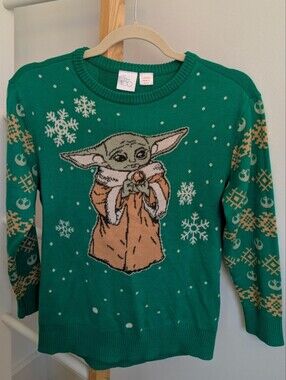Disney Green Grogu /Baby Yoda Holiday Sweater for Kids